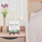 Modern Farmhouse Decor, Home Decor For Living Room, Boho Chic Aesthetic Shelf Decorations, Christian Eucalyptus Dear God Sign, Farm House Entryway Tv Stand Fireplace Coffee Table Decoration (09) - Image 4
