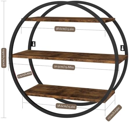 Circle Shelf Wall Decor, 3 Tier Decorative Round Wall Shelf - Image 3