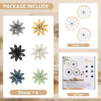 Paquesta 3 Piece Round Farmhouse Wall Decor with 6 Piece Interchangeable Flowers 12'' Medallion Wood & Metal Rustic Wall Art for Living Room Bedroom Kitchen Bathroom Dining Room Home Decorations - Image 3