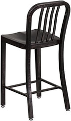 Flash Furniture Gael Commercial Grade 2 Pack 24" High Black-Antique Gold Metal - Image 6