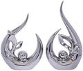 2 PCS Silver Decor Accent Ceramic Statue Abstract Sculptures Centerpieces Mid Century Modern Decor for Tables Coffee Table top Decorations for Living Room Desktop Shelf Dining Room Kitchen by Dlfghos