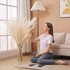 7 Pcs 45" Faux Pampas Grass – Fluffy Artificial Pompous Grass for Tall Floor Vase, Non-Shedding Home Decor, Boho Wedding Flowers, Baby Shower Centerpieces, Bedroom & Living Room Decor (Beige) - Image 6