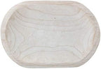 Bloomingville Hand-Carved Paulownia Wood Bowl with Whitewashed Finish - Image 4