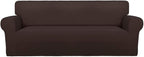 PureFit Stretch Couch Covers for Sofa Large Sofa Slipcovers Chocolate | 1-Piece by PureFit