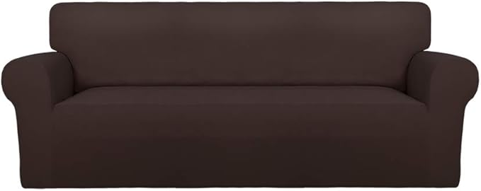 PureFit Stretch Couch Covers for Sofa Large Sofa Slipcovers Chocolate | 1-Piece by PureFit