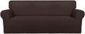 PureFit Stretch Oversized Couch Covers Fleece Sofa Slipcovers Chocolate | by PureFit
