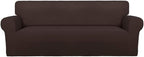 PureFit Stretch Oversized Couch Covers Fleece Sofa Slipcovers Chocolate | by PureFit