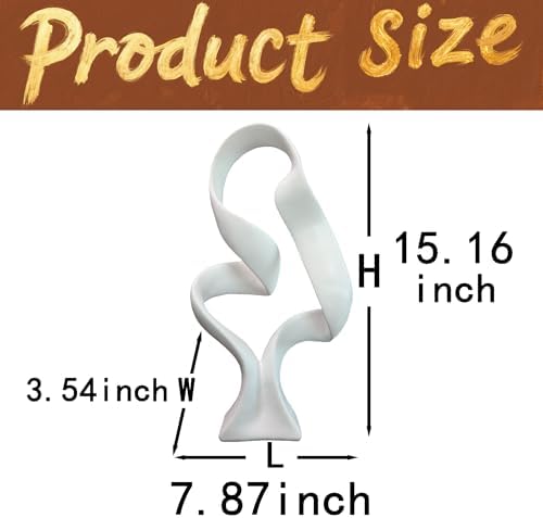 15" Modern Abstract Ribbon Decorative Sculpture, Knot Sculptures,Home Decor,Coffee Table Statues,Dining Living Room Desk Decor（White） - Image 3