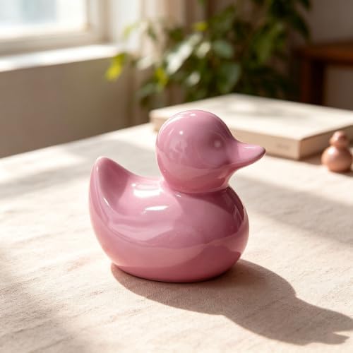 Pink Ceramic Duck Figurines, Mini Ducks Statues for Computer Decor, Desk - Image 5