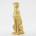 Cheetah Statue Sculptures Home Decor , 11"Gold Leopard Antique Classical Figurine Sitting Sculpture Standing,Office,living room,dining room,display rack,coffee table or entrance tabletop decoration by LAIKEARTS