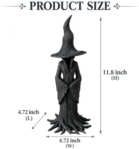 Witch Figurines and Statues, Resin Gothic Collectible Figurines, 11.8 Inch Mystic Witch Statue, Retro Modern Home Décor Accents for Desktop Tabletop Bookshelf Decor - Image 2