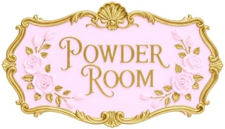 Putuo Decor 3D Powder Room Resin Wall Decor Plaque, Pink Wall Decor by PUTUODECOR