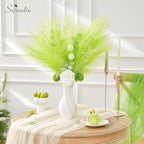 Serwalin 60PCS 17.7" Light Green Faux Pampas Grass Decor for Vase Filler - Image 4