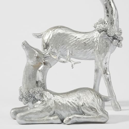 DN DECONATION Christmas Reindeer Figurines, Winter Deer Small Statues Decor - Image 6