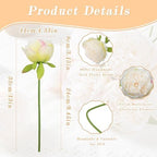 SITUMEIZI 10PCS Artificial Peony Flowers, Real Touch Fake Silk Bouquet with Stems for Home Mothers Day Wedding Party Centerpieces Table Decoration Indoor(Ivory White) - Image 2