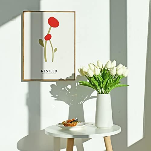 ONLY ART Artificial Cream Tulips 20 Pcs – 13.5 Inch PU Faux Flowers with Bendable Stems for Home Décor, Wedding Centerpieces, DIY Floral Arrangements, New Year and Valentine's Day - Image 6