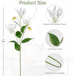 Briful 33'' Real Touch Artificial Flowers Sprays Set of 3 Fake Gloriosa Superba Flowers, White Faux Flame Lily Flowers Bouquets Floral Arrangeme - Image 2