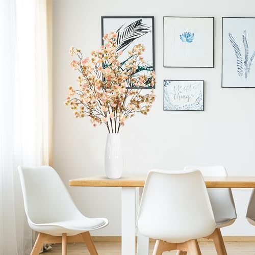 Sggvecsy Artificial Cherry Blossom Flowers 4 Pcs Faux Cherry Blossom Stems Faux Silk Cherry Blossom Branches 41’’ Fake Flowers Long Stems for Vase Arrangements Home Wedding Table Decor (Champagne) - Image 2