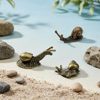 3Pcs Brass & Alloy Snail Statue mini Ornaments Retro、Antique Whimsical Cottagecore Decor, Brass Decor for Living Room、Desk and Bookshelf Figurines, Outdoor Garden Landscaping - Image 6
