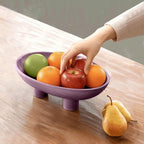 Three-Leg Ceramic Fruit Bowl, 10 Inch Oval Serving Dish for Kitchen Counter, Candy or Key Holder, Home Decor Accent Purple - Image 5