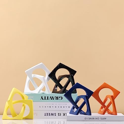 Geometric Cube Orange Knot Decorations, Geometric Sculptures, Modern Home Decorations for Home Decor Accents, Dining Tables, on Shelves, Consoles, entryway Tabletop centrepieces - Image 5