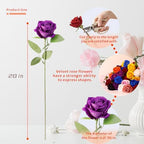 12 Pcs Artificial Rose Flowers, Silk Roses with Long Stems, Realistic Fake Roses for Wedding Centerpiece Party Home and Office DIY Decor, Purple - Image 2