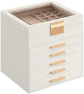SONGMICS Jewelry Box Organizer, 6-Layer Storage with 5 Drawers, Glass Lid by SONGMICSbySONGMICSHOME