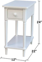 IC INTERNATIONAL CONCEPTS Solid Wood Narrow Side Table in White - Image 3