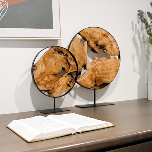 WELLAND Irregular Wood Sculpture, Tabletop Sculpture Collectible Decoration for Home Office Decor (Extra Large) - Image 2