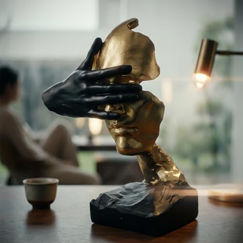 See No Evil Gold Resin Bust Sculpture, Desk Shelf Decor Statue - Image 6