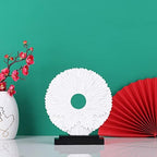 White Home Decor Sculpture, Unique Round line Statue, Modern Home Decor, Decorative Panel Statue for Living Room tv Cabinet, Office, Coffee Table, Dining Table Center White Decor - Image 3