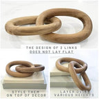 13" Natural Wood Chain Link Decor, Decorative Knot Coffee Table Accent - Image 5