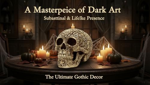 Life Size Plastic Skull - Skeleton Head Prop for Halloween Haunted House - Image 2