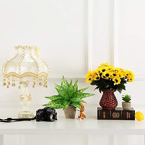 CATTREE Artificial Plants Outdoor, Fake Plant Décor Shrubs Faux Grass Plastic Leaves Greenery Bushes Home Garden Wedding Party Decorations Indoor Office Yard Verandah Planter Filler - Yellow 2 Pack - Image 4