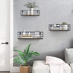 CRUGLA Floating Shelves Wall Mounted Set of 3, Hanging Storage Wall Shelf - Image 8