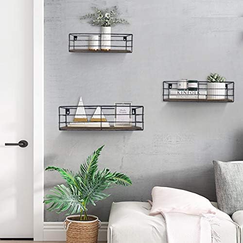 CRUGLA Floating Shelves Wall Mounted Set of 3, Hanging Storage Wall Shelf - Image 8