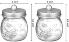 SheeChung 2 Pack Glass Mason Jar Qtip Holder Dispenser,Frosted Silver Lids - Image 6