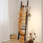 FUIN Blanket Ladder, 6ft Rustic Solid Wood Decorative Ladder, Black - Image 4