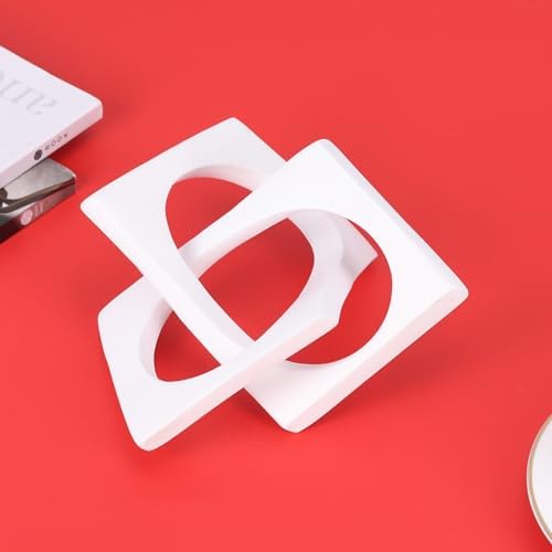 Modern Geometric Sculpture White Knot Statue Decor, Home Bookcase Centerpiece Jax Decorative, Tabletop Sculpture and Figurines, for Home Decor Accent Cube Ornaments - Image 4