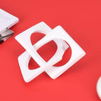 Modern Geometric Sculpture White Knot Statue Decor, Home Bookcase Centerpiece Jax Decorative, Tabletop Sculpture and Figurines, for Home Decor Accent Cube Ornaments - Image 4