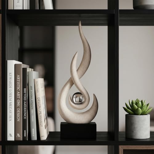 FJS Sandstone Abstract Flame Sculpture for Living Room Coffee Table Decor - Image 5