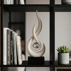 FJS Sandstone Abstract Flame Sculpture for Living Room Coffee Table Decor - Image 5