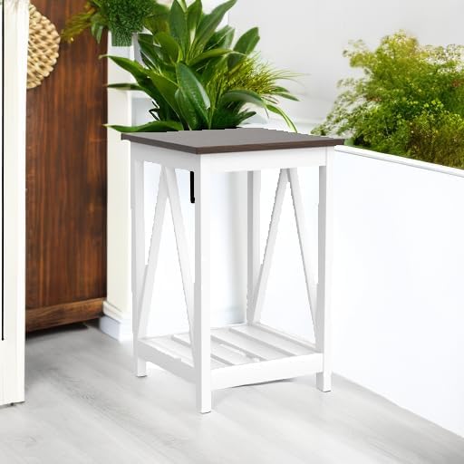 ChooChoo Farmhouse End Table, Rustic Vintage End Side Table - Image 6
