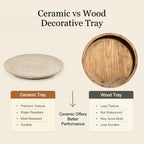 Ceramic Decorative Table Tray Round Trays Home Decor Farmhouse (12" Retro) - Image 4