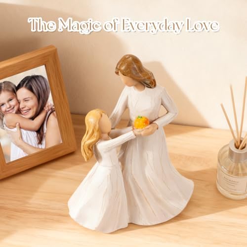 Mother Daughter Figurine, Mom and Child Resin Statue, Sentimental Family Love Sculpture, Tabletop Home Decor, Mother's Day Decor - Image 4