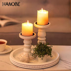 Hanobe Round Decorative Tray for Coffee Table, White, 11.8-inch - Image 2
