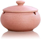 Lependor Ceramic Ashtray with Lids,Windproof,Cigarette Ashtray for Indoor or Outdoor Use，Ash Holder for Smokers,Desktop Smoking Ash Tray for Home Office Decoration - Pink by Lependor