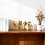 Gold Abstract Thinker Figurine Set of 4, Home Art Face Small Statue for Accents Decor Women Bedroom Shelf Bookcase Room Desk, TV Stand, Coffee Table Decor, Art Sculpture Gifts for Women (Gold) - Image 4