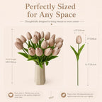 Mandy's 20pcs Artificial Light Brown Tulips - Image 3