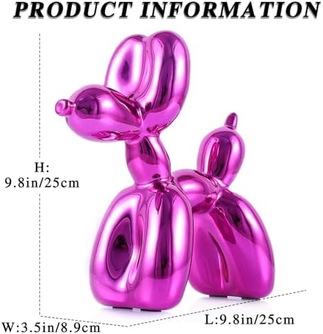 Red Balloon Dog Decor,Balloon Animal Decors, Room Shelf Decor Preppy,Cute Statue Home Decors, Bedroom Modern Sculpture Desk,Office Gold Decorations Small Figurines - Image 3